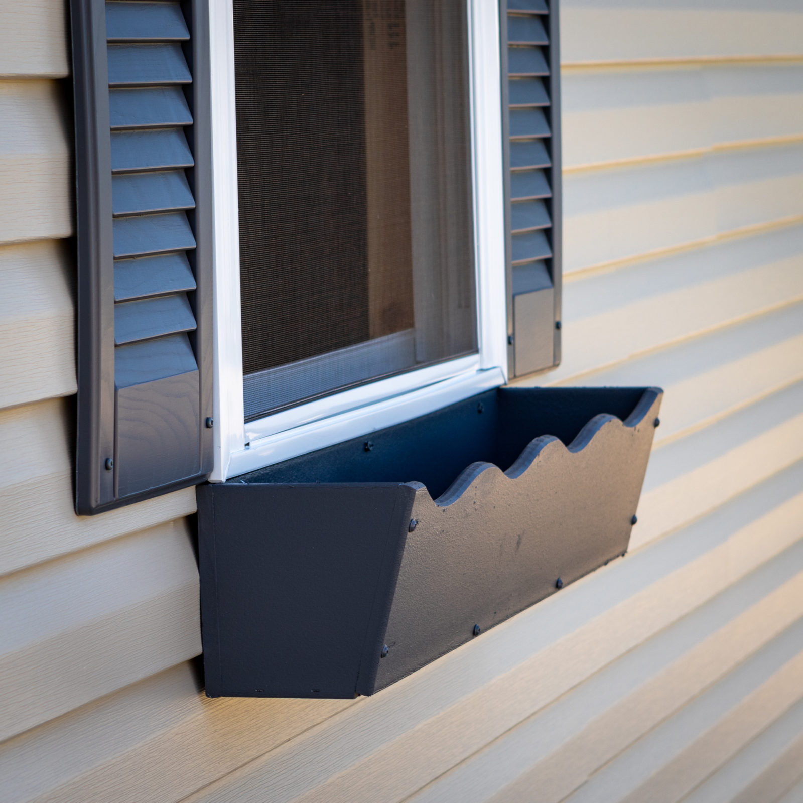 exterior of window flower box for vinyl sheds for sale in KY and TN