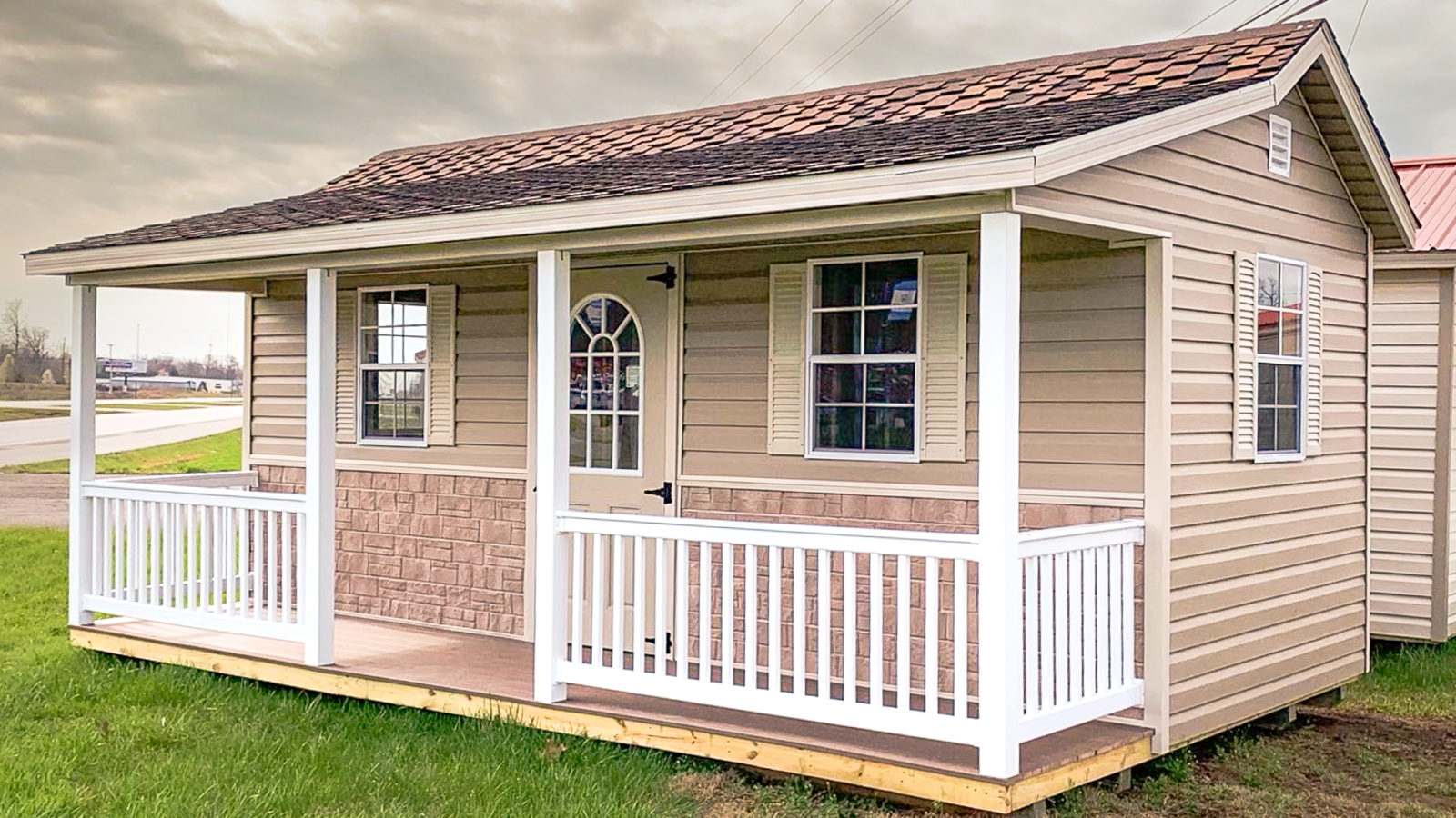 exterior of cabin shed for 14x20 garages for sale article