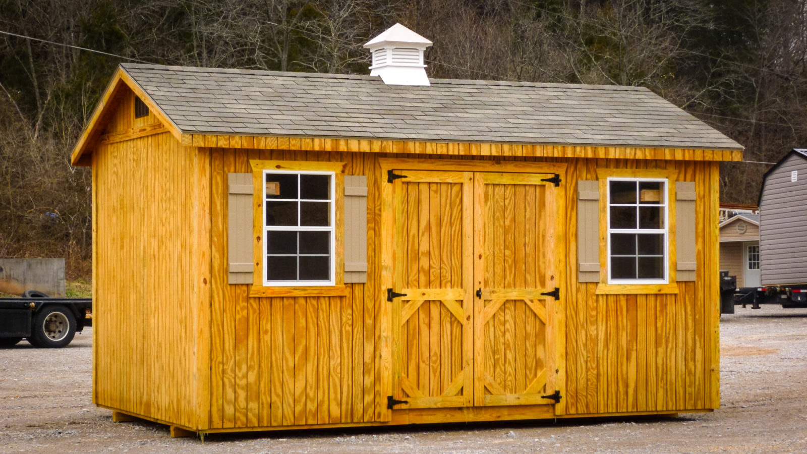 exterior of ranch 14x20 shed with loft for sale