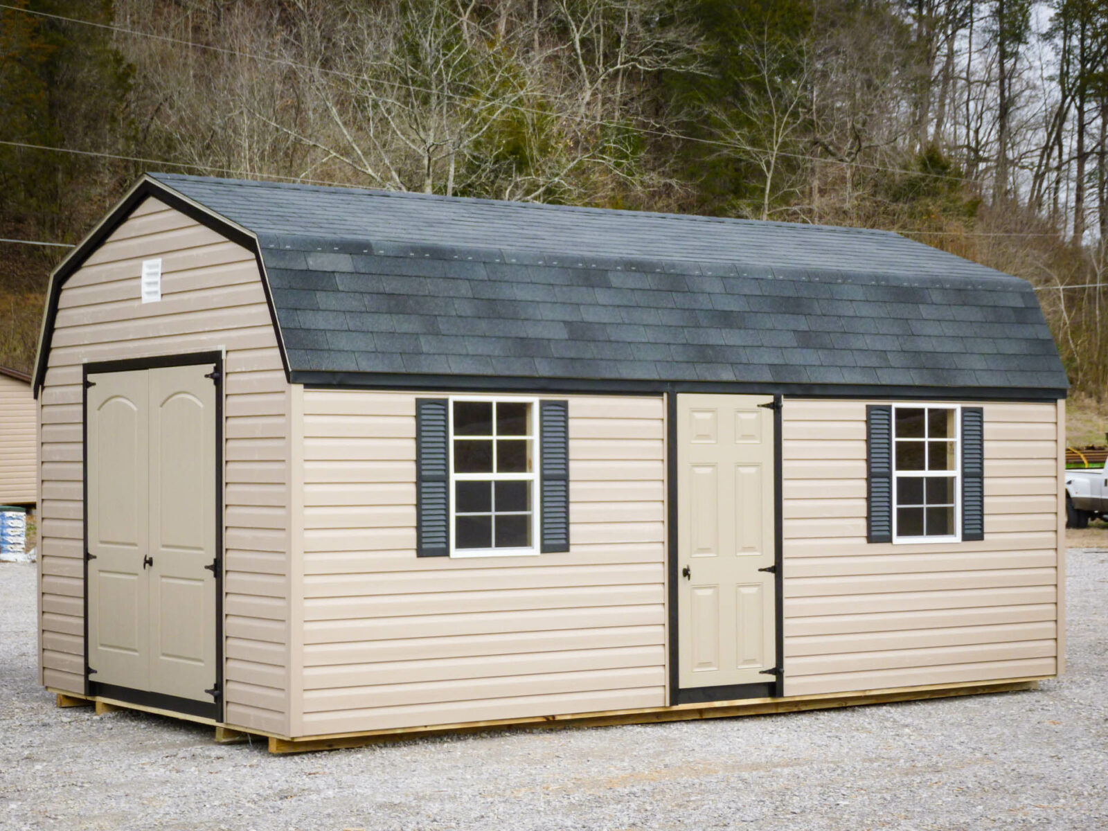 Vinyl Storage shed with windows