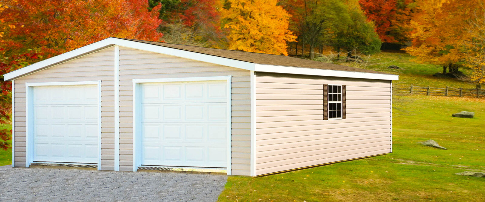 A double-wide modular garage.