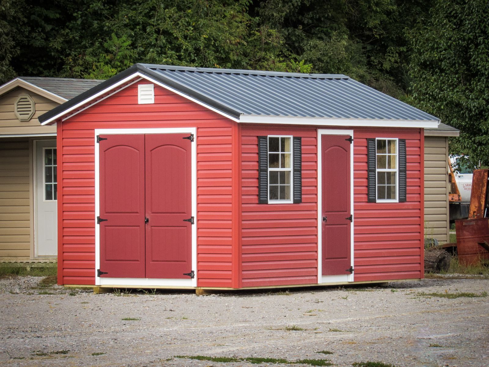A vinyl storage shed for sale near Albany, KY