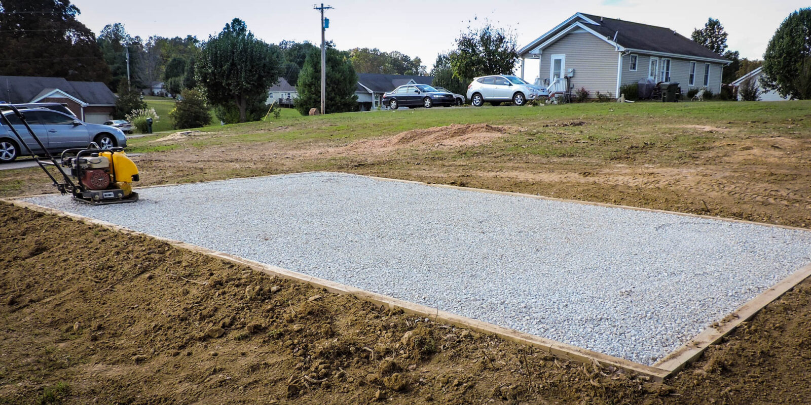 shed pad installed by Esh's Utility Buildings