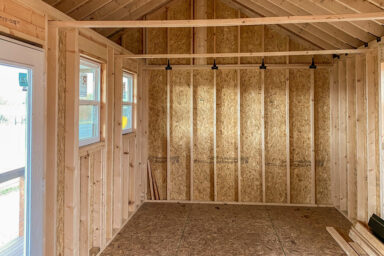 interior of a Ranch Tiny Home Shell built by Esh's Utility Buildings for sale in KY and TN