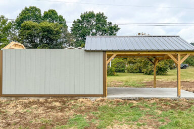 custom built shed with an adjustable roof