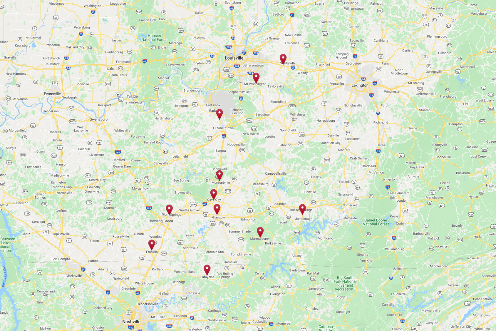 locations for a shed builder in ky and tn